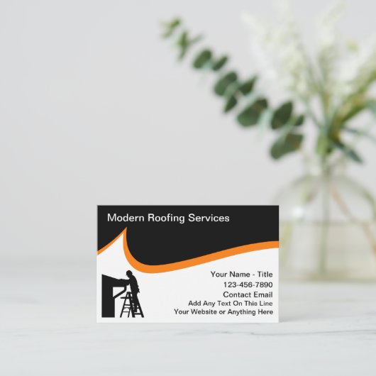 Moderne dakbedekkingsservices met vet ontwerp visitekaartje (Staand voorkant)