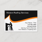 Moderne dakbedekkingsservices met vet ontwerp visitekaartje (Voorkant)