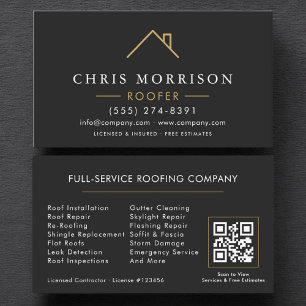 Moderne Dakdekker Black Gold QR-code Visitekaartje