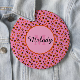 moderne Dalmatische cheetah dierenprint Monogram Ronde Button 6,0 Cm