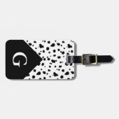 Moderne Dalmatische print en Initiaal Letter Bagagelabel (Voorkant horizontaal)