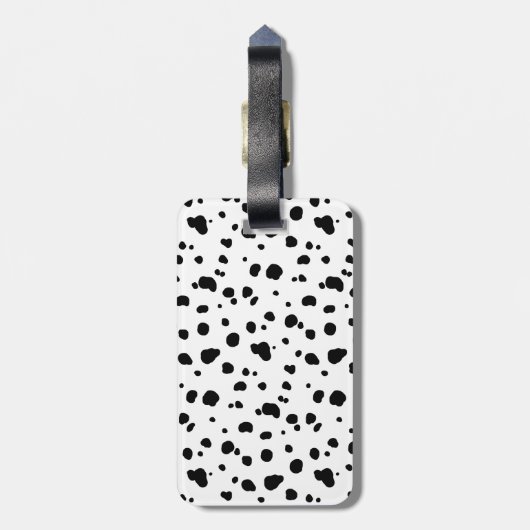Moderne Dalmatische print en Initiaal Letter Bagagelabel (Achterkant verticaal)