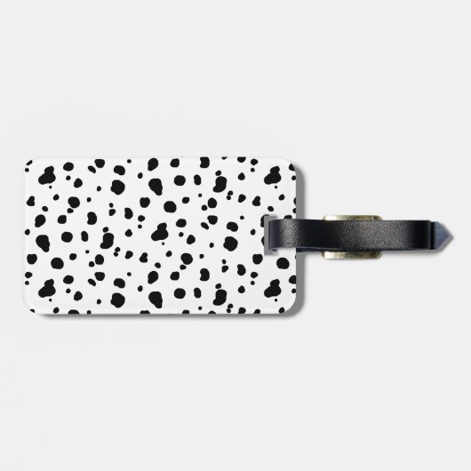Moderne Dalmatische print en Initiaal Letter Bagagelabel (Achterkant horizontaal)