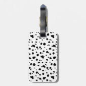 Moderne Dalmatische Print & Gouden Initiaal Letter Bagagelabel (Achterkant verticaal)