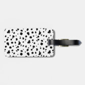 Moderne Dalmatische Print & Gouden Initiaal Letter Bagagelabel (Achterkant horizontaal)