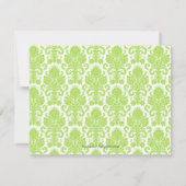 Moderne Damask Green Party Kaart (Achterkant)