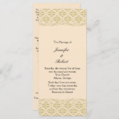 Moderne Damast in Ivoor Gold Wedding Program Programmakaart (Voorkant / Achterkant)