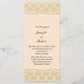 Moderne Damast in Ivoor Gold Wedding Program Programmakaart (Voorkant)