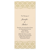 Moderne Damast in Ivoor Gold Wedding Program