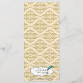 Moderne Damast in Ivoor Goud Bruiloft Menu (Achterkant)