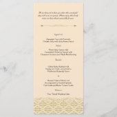 Moderne Damast in Ivoor Goud Bruiloft Menu (Voorkant)