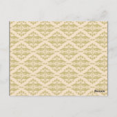 Moderne Damast in Ivoor Goud Bruiloft Tafel Nummer Briefkaart (Achterkant)