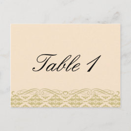 Moderne Damast in Ivoor Goud Bruiloft Tafel Nummer Briefkaart