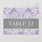 Moderne Damast Patroon Bruiloft Tafel Nummers Briefkaart (Voorkant)