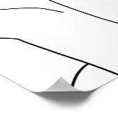 Moderne dame in Pet met rode lippenstift lijnkunst Poster (Hoek)