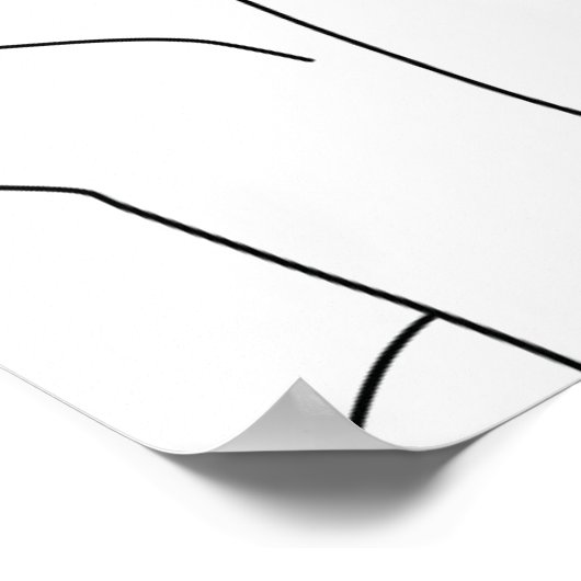 Moderne dame in Pet met rode lippenstift lijnkunst Poster (Hoek)