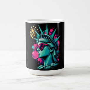 Moderne Dame Liberty Pop Art - Hart Zonnebril Koffiemok