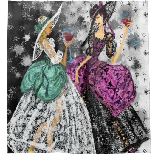 Moderne dames douchegordijn (Voorkant)