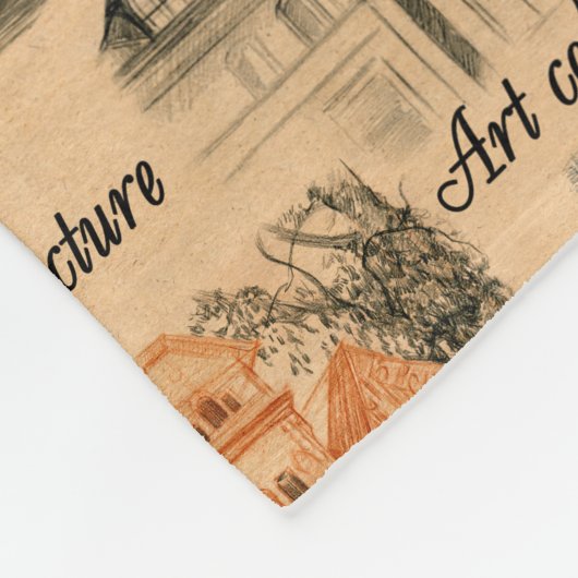 Moderne dames en huizen fleece deken (Hoek)