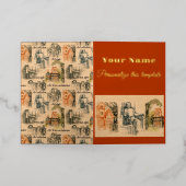 Moderne dames en huizen folie wenskaart (Buiten Laag)