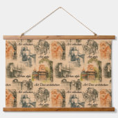 Moderne dames en huizen hangend wandkleed (Voorkant)