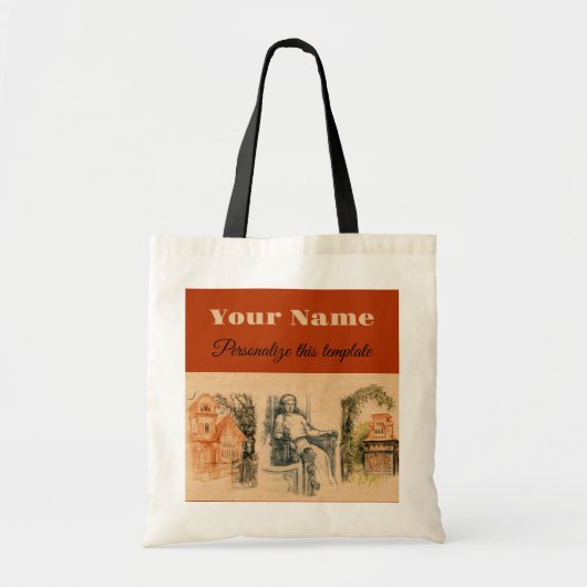 Moderne dames en huizen tote bag (Voorkant)