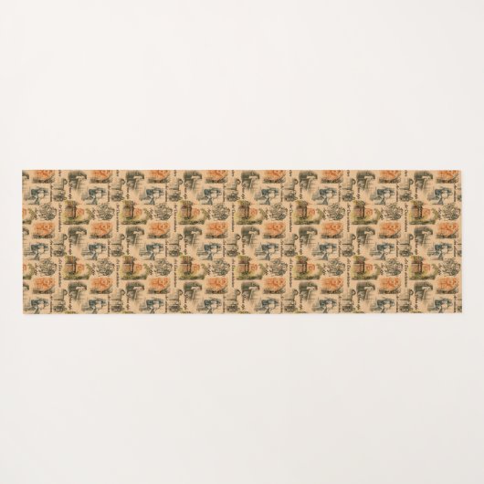 Moderne dames en huizen yogamat (Achterkant (horizontaal))