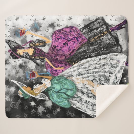 Moderne dames sherpa deken (Voorkant (horizontaal))