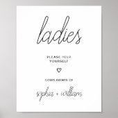 Moderne dameskamer minimalistische trouwbadkamer poster (Voorkant)