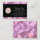 Moderne Damesmode Roze Bedankt Logo Visitekaartje (Voorkant / Achterkant)