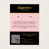 Moderne Dangle Oorbellen Sieraden Display Kaart (Achterkant)