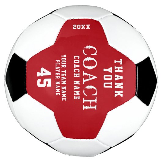 Moderne Dank coach naam team nummer Voetbal (Gedraaid)