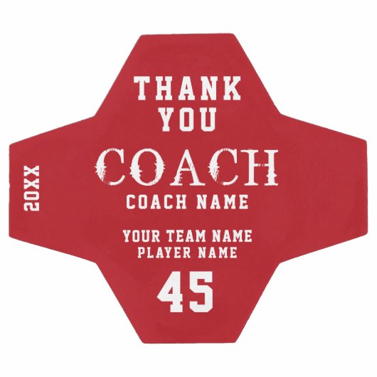 Moderne Dank coach naam team nummer Voetbal (Enkel)