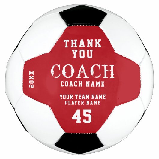 Moderne Dank coach naam team nummer Voetbal (Voorkant)