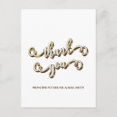 Moderne Dank Je in Gouden Typografie Briefkaart (Voorkant)