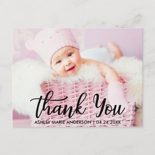 Moderne Dank Je Voor Baby Briefkaart (Voorkant)