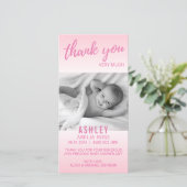 Moderne Dank Je Wel Baby Shower Meisje Roze | Voeg Bedankkaart (Staand voorkant)