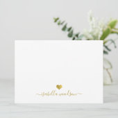 Moderne Dank Je Wel Script met Gouden Hart Kaart (Staand voorkant)