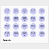 Moderne dank je zo veel typografie lavender ronde sticker (Vel)