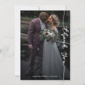 Moderne Dank Script Eenvoudige Trouwfoto Bedankkaart (Voorkant)