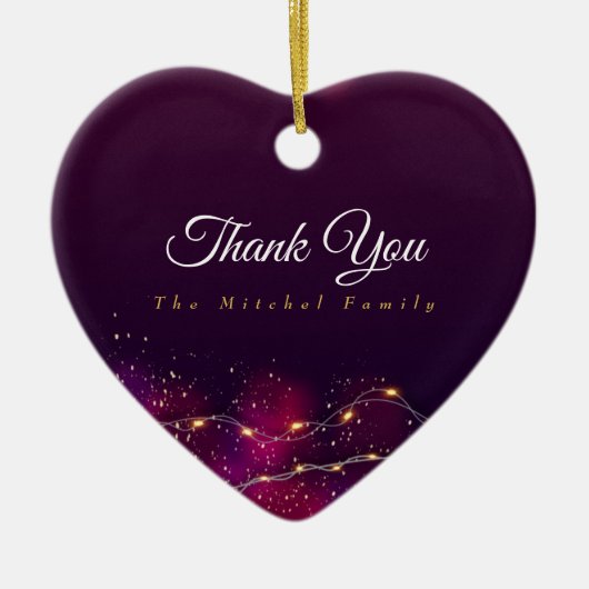 Moderne dank u aangepaste kerstboomdecoratie keramisch ornament (Voorkant)