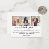 Moderne dank u afstuderen 3 foto's Budget Notitiekaartje (Voorkant / Achterkant in situ)