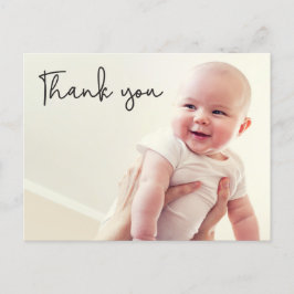 Moderne Dank u Baby 2 van het Manuscript Foto's Aankondigingskaart
