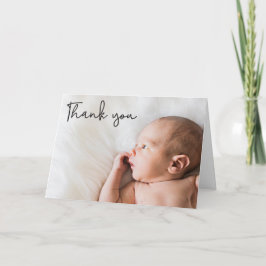 Moderne Dank u Baby Foto Geboorteaankondiging Kaart