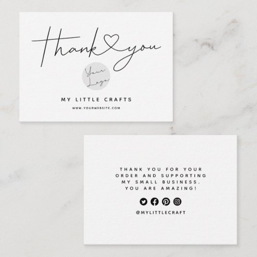 Moderne Dank u Bedrijfs het Invoegen van het Pakke Informatiekaartje (Voorkant / Achterkant)