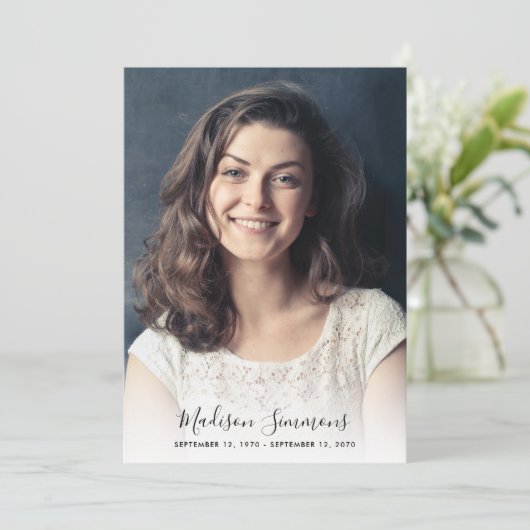 Moderne dank u begrafenisfoto Sympathie Verdriet Bedankkaart (Staand voorkant)