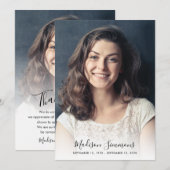 Moderne dank u begrafenisfoto Sympathie Verdriet Bedankkaart (Voorkant / Achterkant)