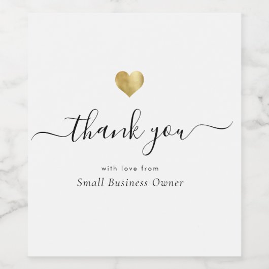 Moderne dank u Chic Gold Small Business Wijn Etiket (Enkel label)