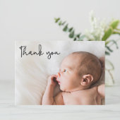 Moderne dank u de Foto van de Baby van het Manuscr Aankondiging (Staand voorkant)
