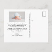 Moderne, dank u de foto's van de Baby BOY van het  Aankondigingskaart (Achterkant)